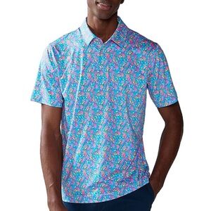 Chubbies The Spade Performance Polo Short Sleeve Botanical Print XXL